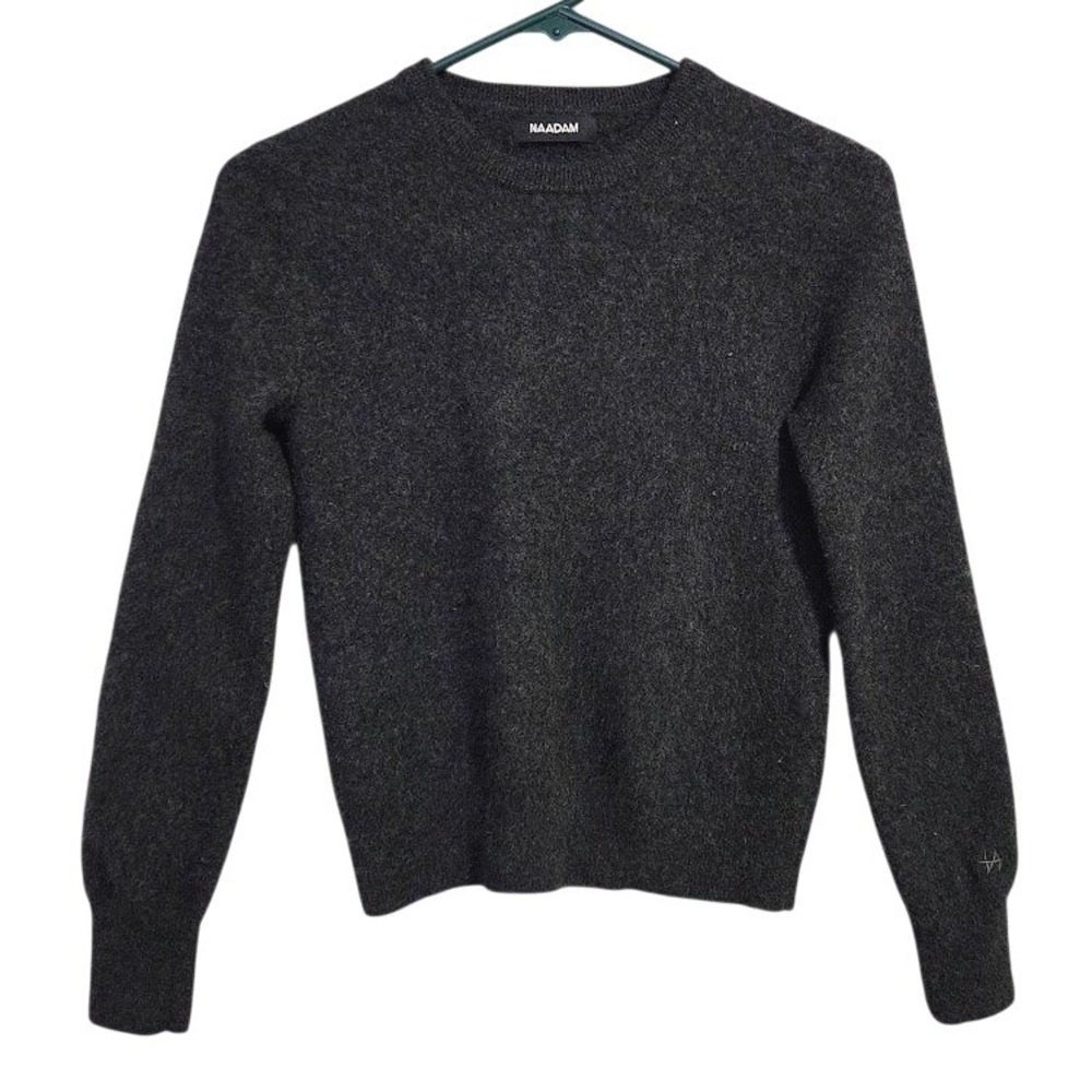 NAADAM 100% Cashmere Gray Crewneck Sweater Minimalist Soft Luxe XS